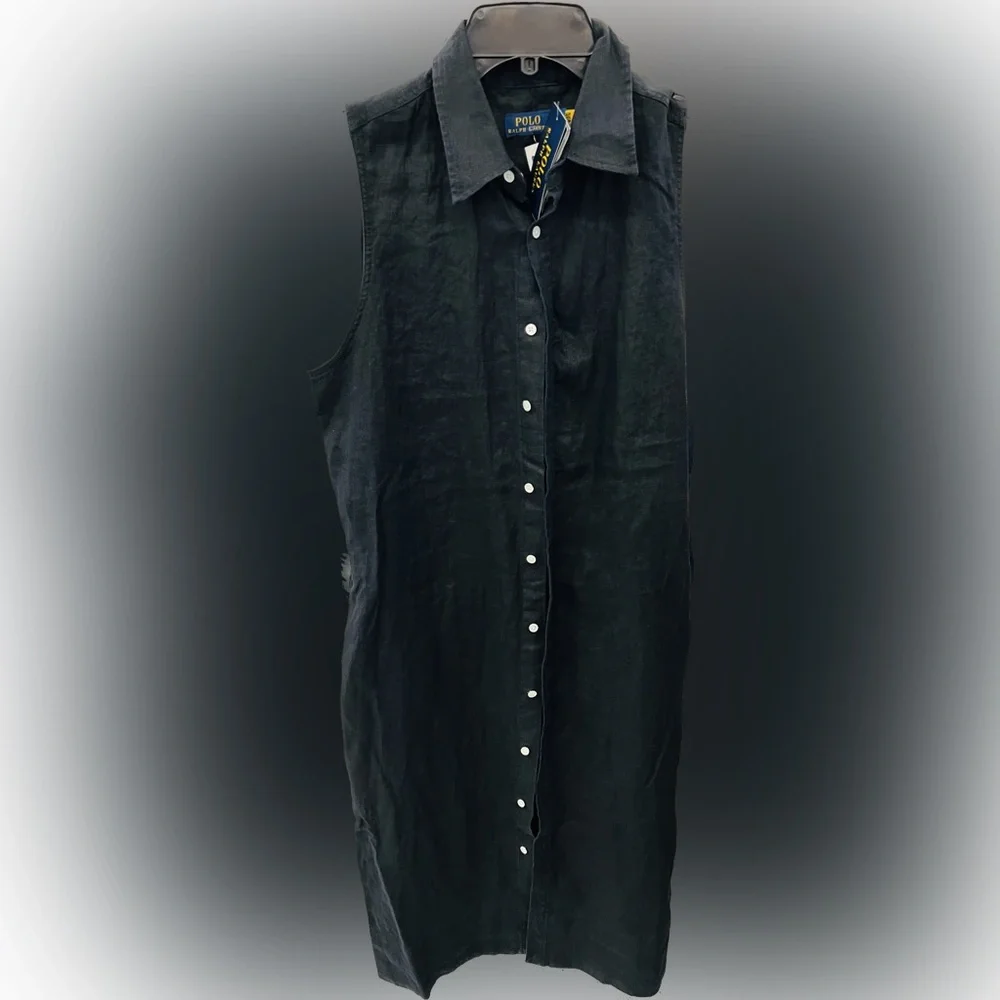 Polo Ralph Lauren Black Linen Belted dress - Picture 13 of 16